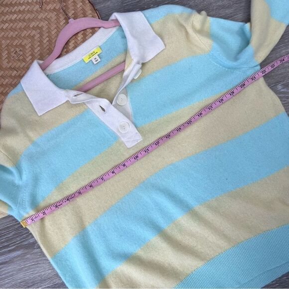 J. Crew 100% cashmere striped rugby sweater women’s size medium - Picture 5 of 8